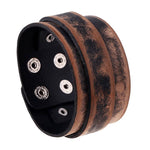 Braccialetto da motociclista in pelle usurata - Vignette | Boutique biker