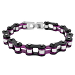 braccialetto da motociclista con catena da moto viola - Vignette | Boutique biker