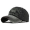 Casquette biker moto en coton noir et gris avec broderie « Original The Black » vintage