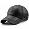 casquette motard en simili cuir noir avec broderies style biker vintage