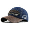 casquette moto vintage denim et visière cuir style biker rétro 2001