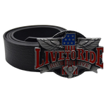 Cinturón de motociclista - Vive para rodar EE. UU. - Vignette | Boutique biker