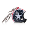 Porte-clé casque moto design étoile noire style biker vintage acier inoxydable