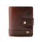 portefeuille biker en cuir marron pour motard homme avec fermeture bouton et finitions haut de gamme