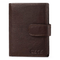 portefeuille biker en cuir marron pour homme avec fermeture pression et couture haut de gamme