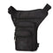 sacoche de cuisse moto unisexe en nylon et polyester imperméable, avec sangles réglables et multiples compartiments zippés, disponible en noir, bleu marine et marron