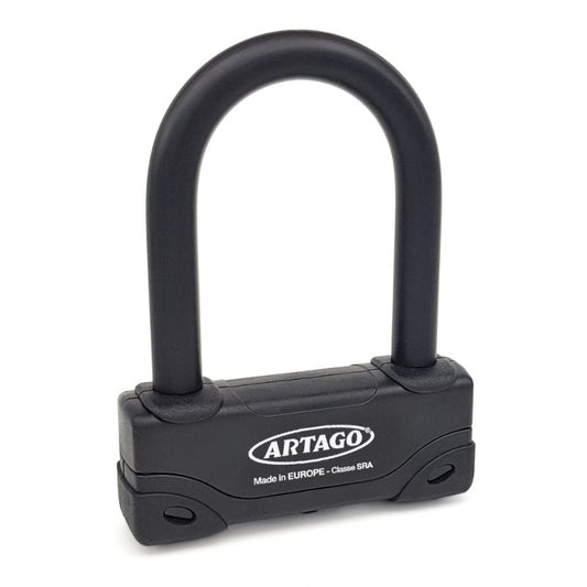 Antivol moto U SRA Artago en acier trempé compact haute sécurité homologué pour scooter ou moto
