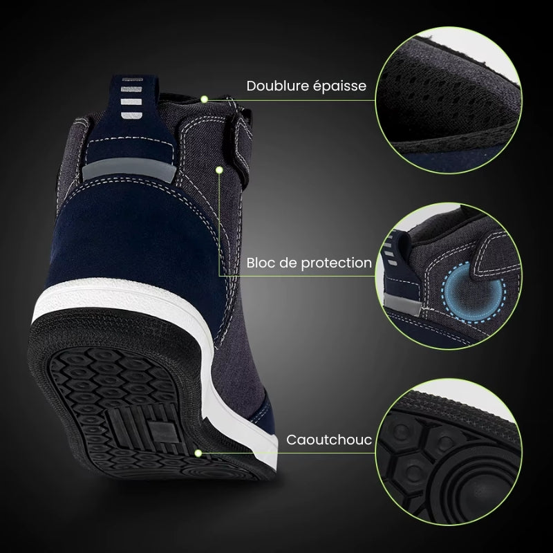 Basket-moto-homme-etanche-bleu-details
