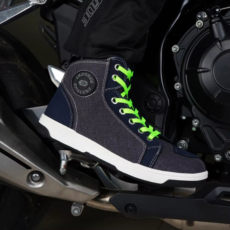 Basket-moto-homme-etanche-bleu-vert