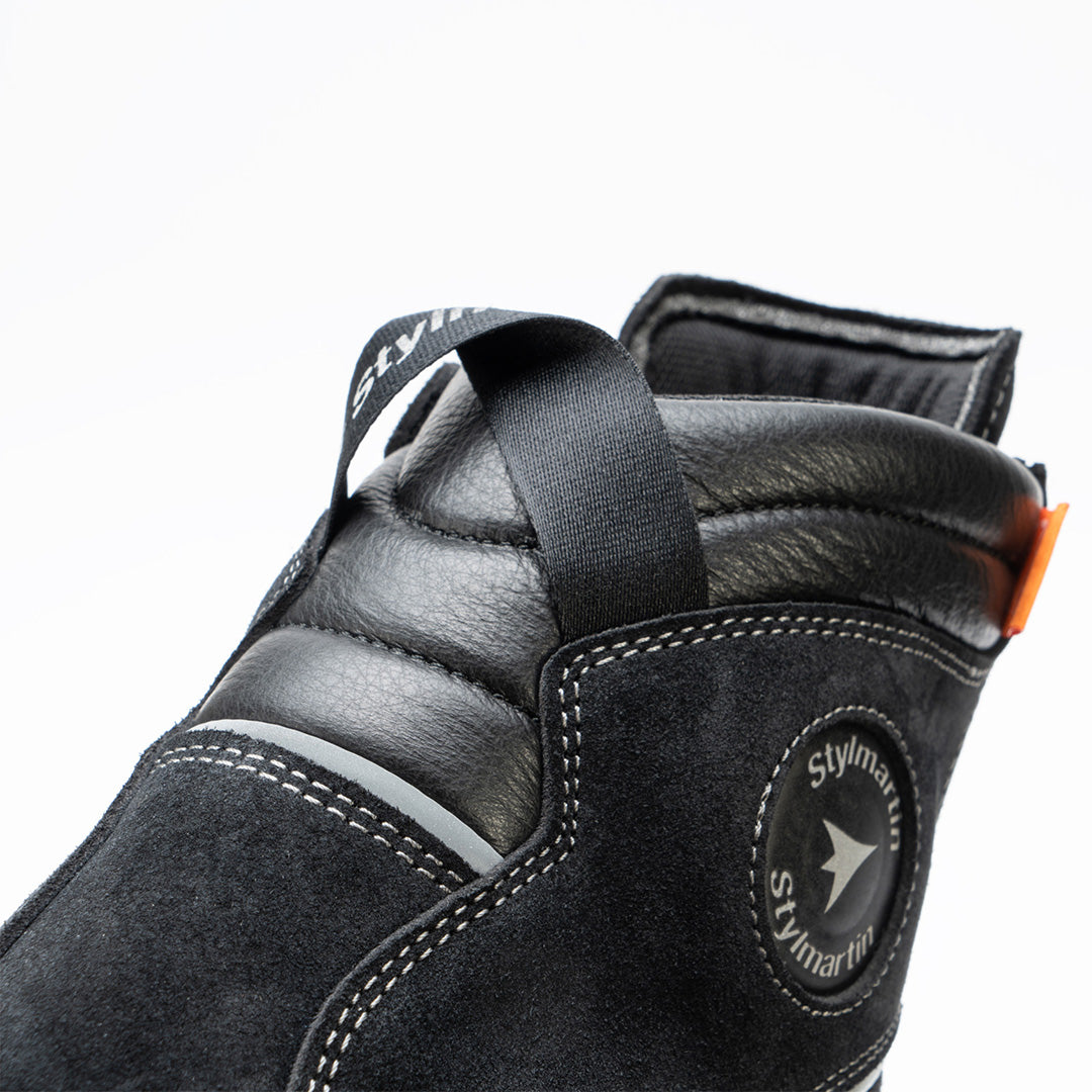 Basket-moto-homme-femme-stylmartin-zed-wp-cuir-suede-noir-arriere