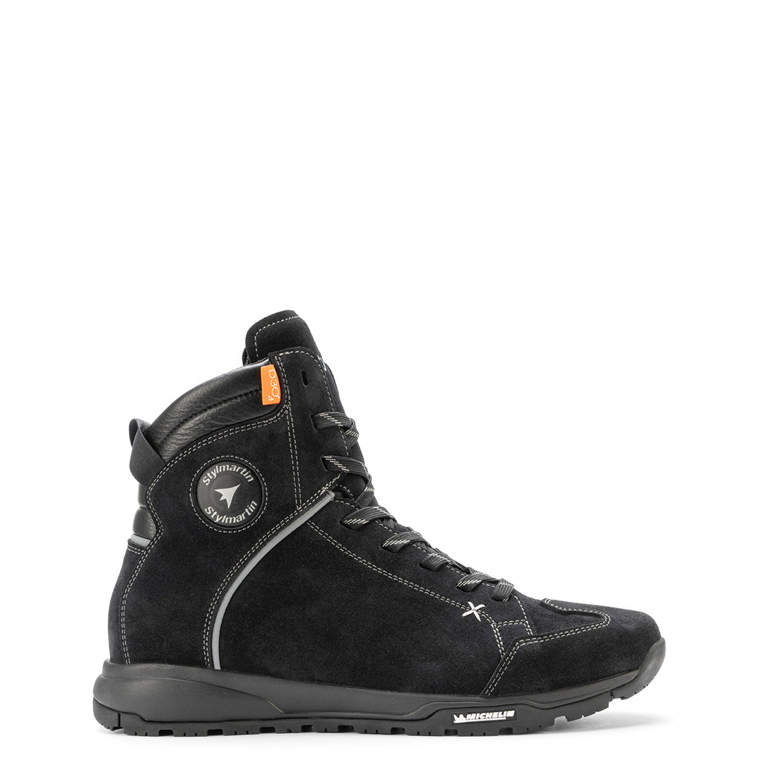 Basket-moto-homme-femme-stylmartin-zed-wp-cuir-suede-noir-cote-1