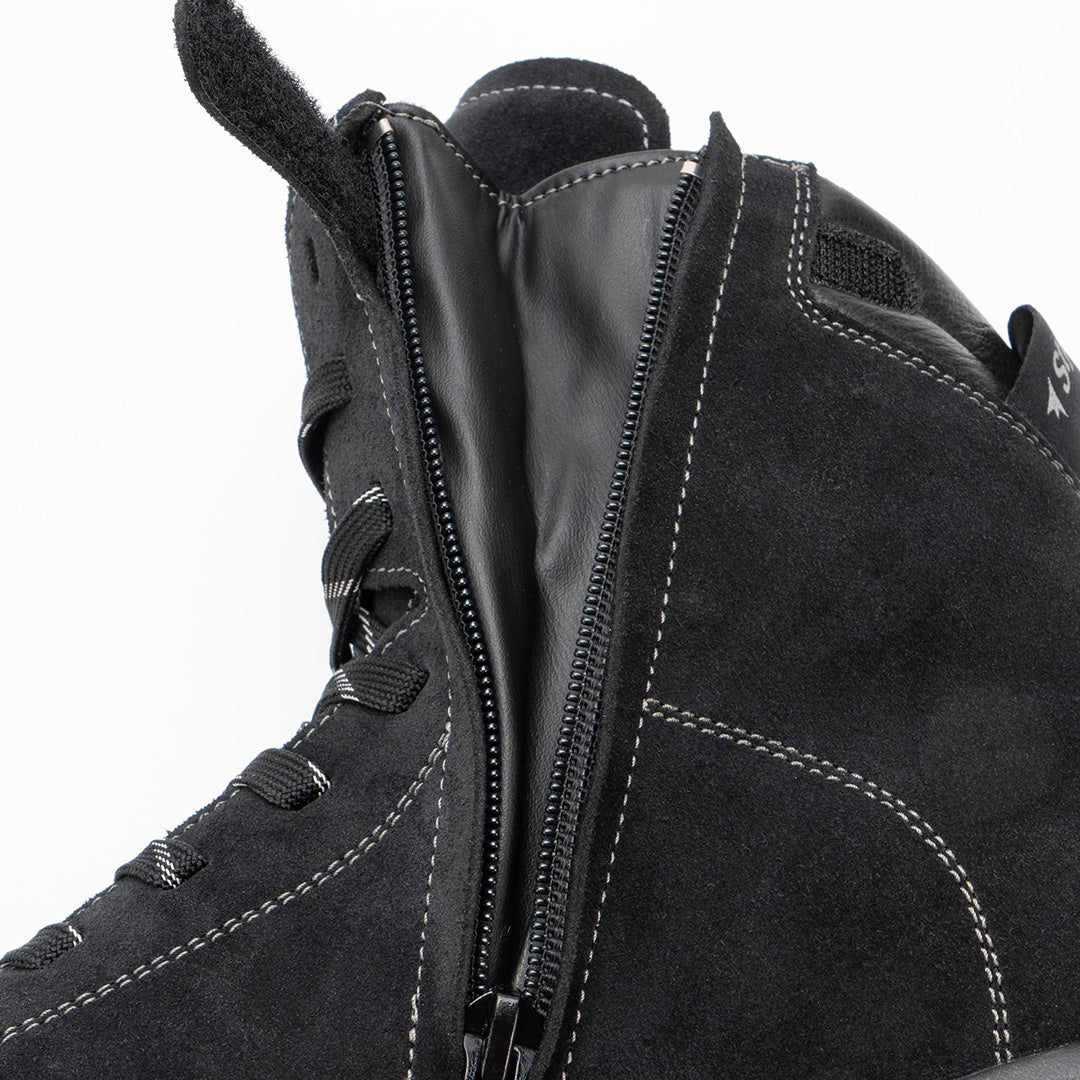 Basket-moto-homme-femme-stylmartin-zed-wp-cuir-suede-noir-zip