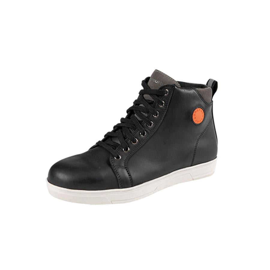 basket moto homme noire homologuée CE Tucano Urbano Marty en cuir imperméable avec protection malléole