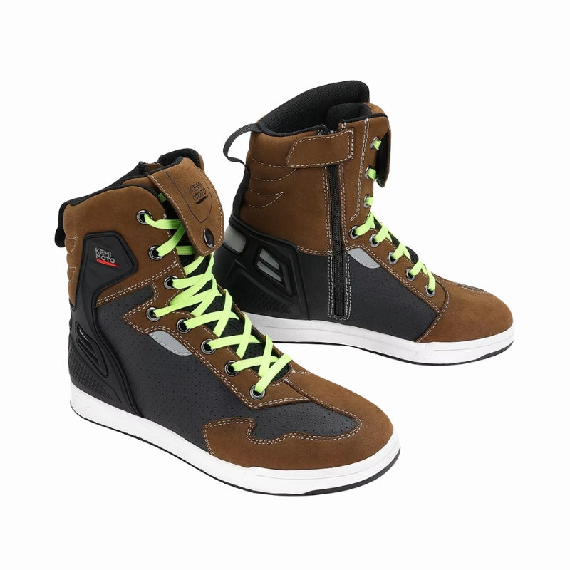 Basket-moto-marron-lacets