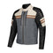Blouson moto homme Rusty Stitches Jack Steve en cuir bleu-gris noir style rétro Café Racer