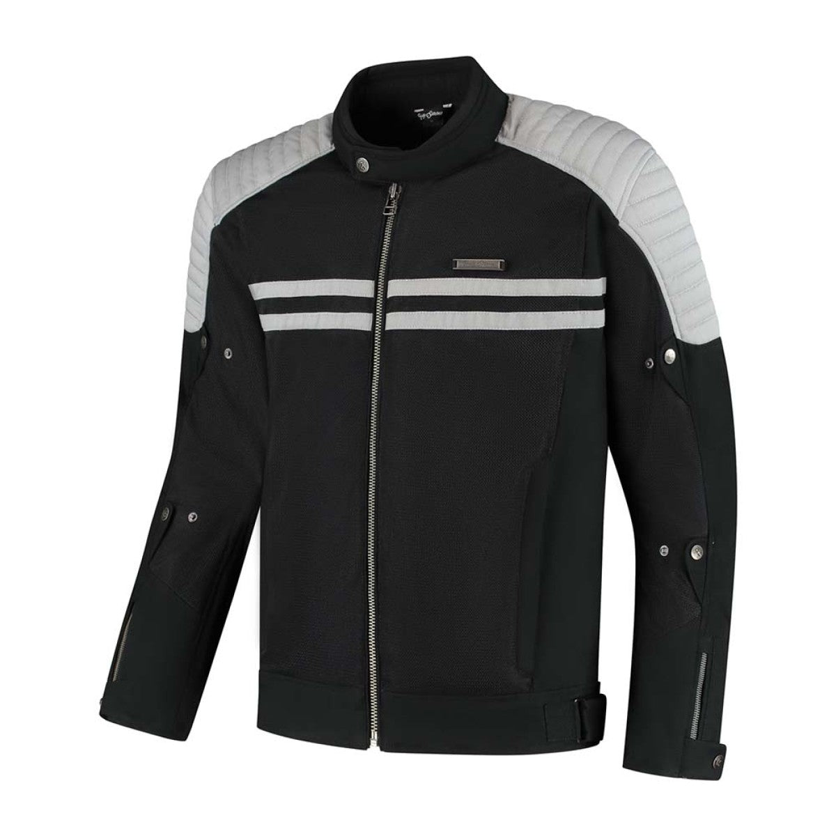 Blouson moto homme Jack Sean AA noir gris Café Racer ventilé été