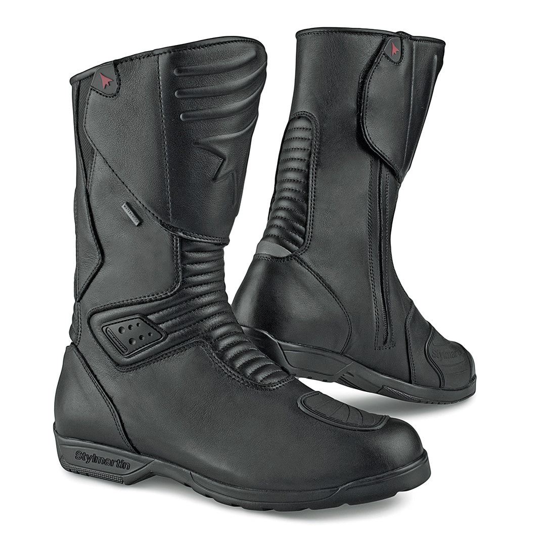 Bottes moto cuir touring noires stylmartin navigator wp homme femme étanches