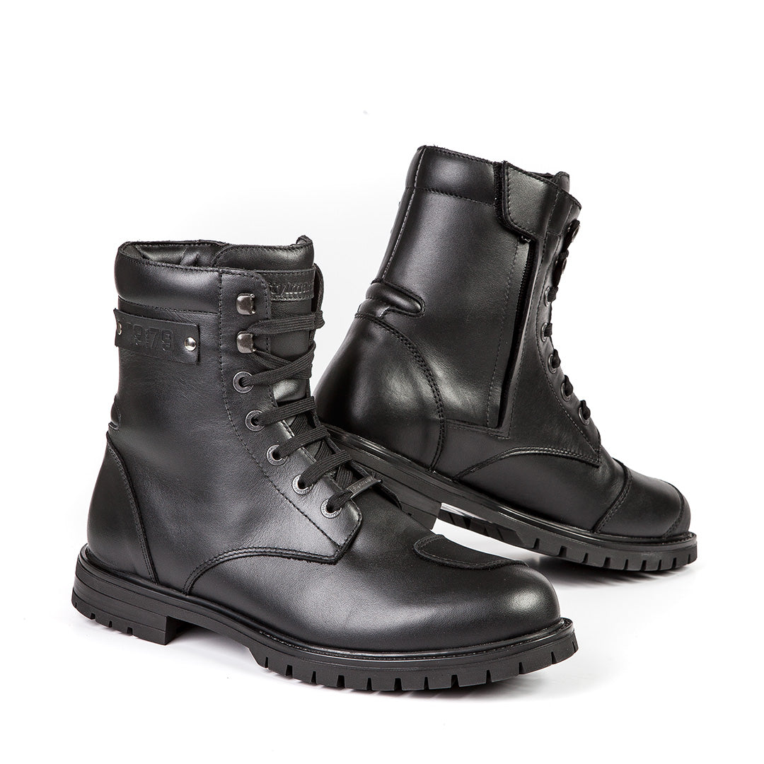 Bottines moto noires stylmartin jack wp cuir imperméable homme femme