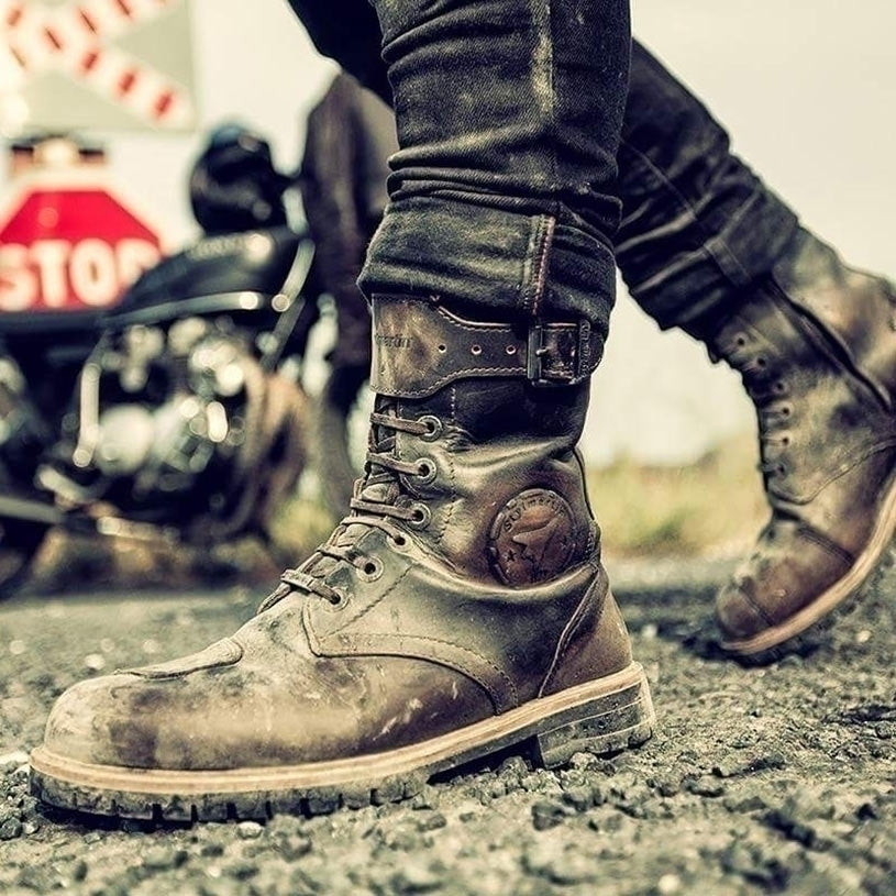 Bottines-moto-stylmartin-rocket-wp-marron-cuir-vintage-porte