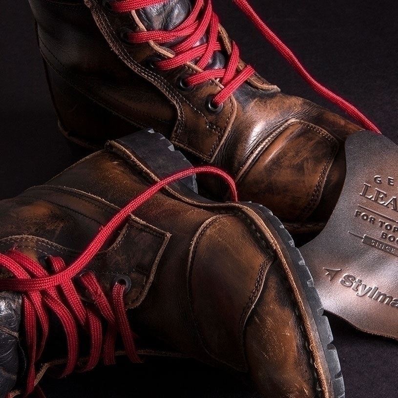 Bottines-moto-stylmartin-yurok-wp-marron-homme-femme-lacets
