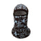 Cagoule moto peinture noire et bleue au design artistique