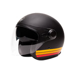Casque jet moto - Boreal noir bandes orange - Vignette | Boutique biker