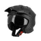 casque jet type cross noir mat avec visière fumée et casquette rigide, idéal scooter ou motard urbain