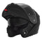 Casque moto modulable noir mat avec double homologation, visière solaire et design sobre pour motards exigeants
