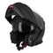 Casque moto modulable noir mat avec mentonnière relevable et double écran solaire, idéal pour les trajets quotidiens