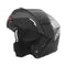 Casque NOX modulable noir avec visière solaire et look racing, idéal pour motards exigeants en confort et style