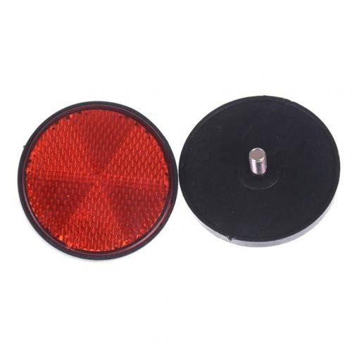 Catadioptre rond rouge à visser pour moto, visibilité renforcée à l’arrière, montage universel avec filetage central
