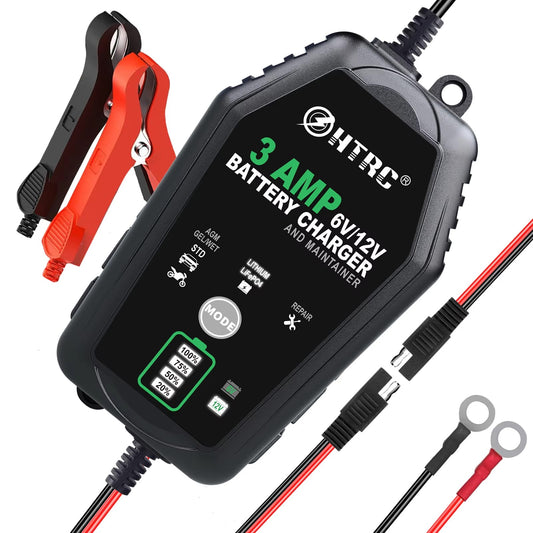 Chargeur batterie moto 6V 12V 3A intelligent universel compact