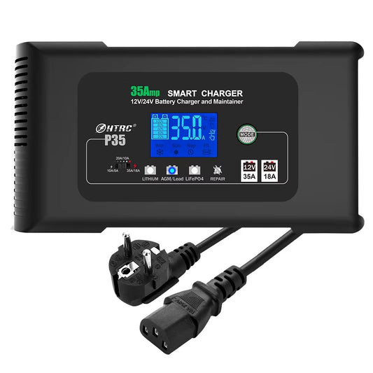 chargeur moto intelligent 35A pour batterie 12V et 24V avec recharge rapide et protection intégrée