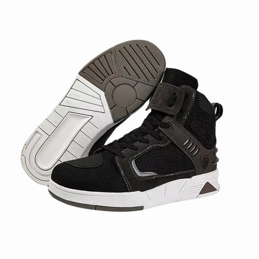 chaussures basket moto pour homme et femme avec semelle antidérapante, intérieur matelassé et renfort sélecteur