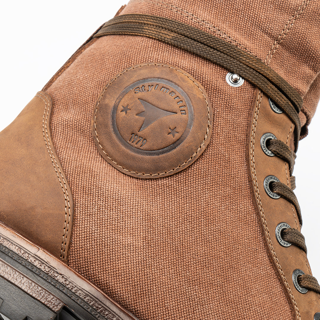 Chaussure-moto-smith-air-marron-homme-femme-respirante-logo