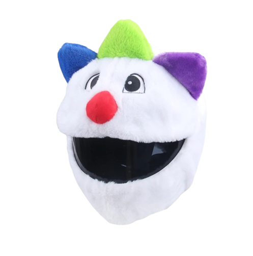 Couvre casque moto fun avec design rigolo inspiré de personnage animé, housse colorée et originale pour casque intégral