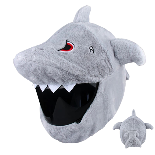 Couvre casque moto en forme de requin, avec aileron dorsal et design fantaisie, housse protectrice pour casque intégral