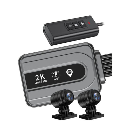 Dash cam moto 2K étanche avec GPS et double caméra avant arrière