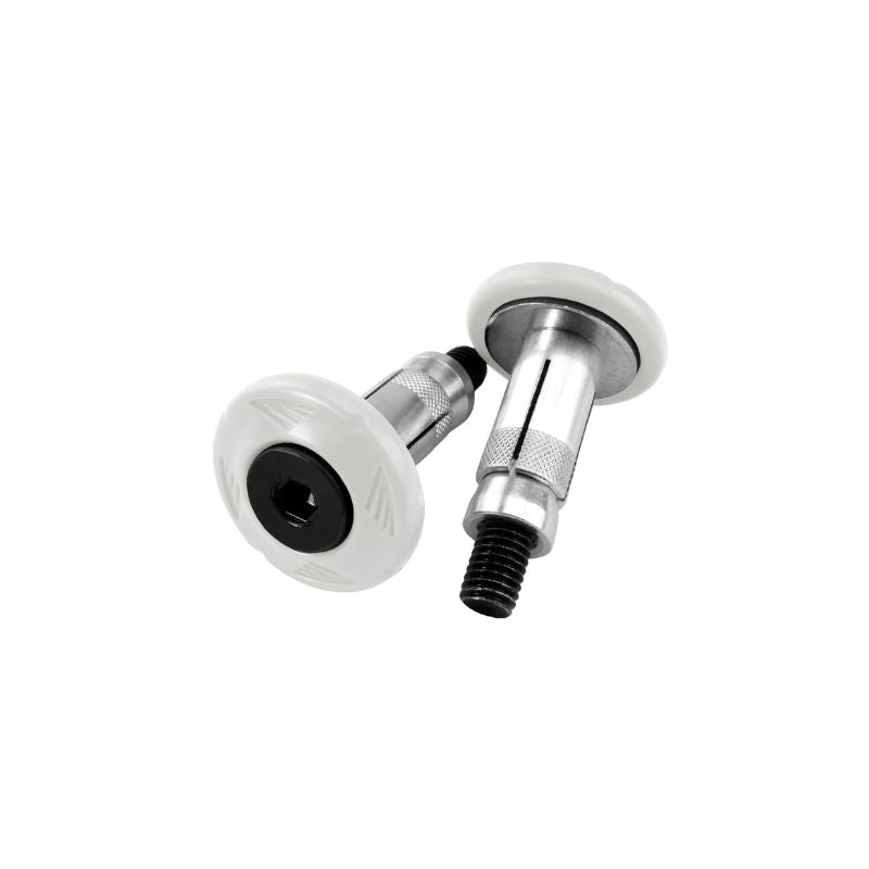 Embouts de guidon moto blanc aluminium Ø intérieur 13-17 mm