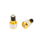 Embouts de guidon - 17mm carbone blanc et anodisés jaune - Vignette | Boutique biker