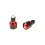 Embouts de guidon - 17mm carbone noir et anodisés rouge - Vignette | Boutique biker