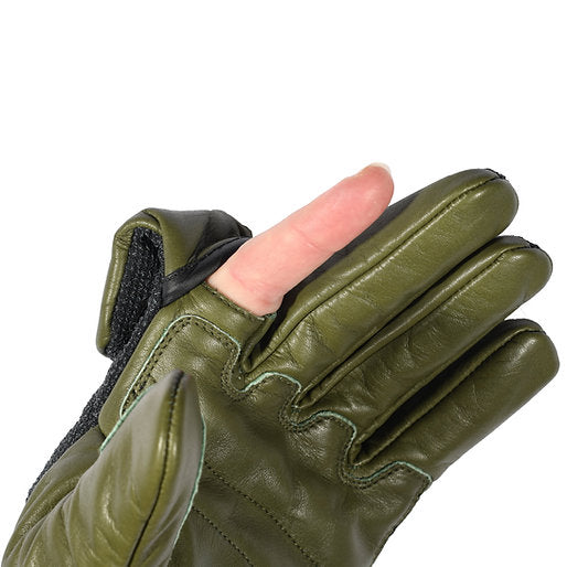 Gants chauffants chasse gerbing cuir kevlar vert avec index ouverture gâchette précision