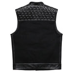 Gilet da motociclista in pelle e tessuto SOA - Vignette | Boutique biker