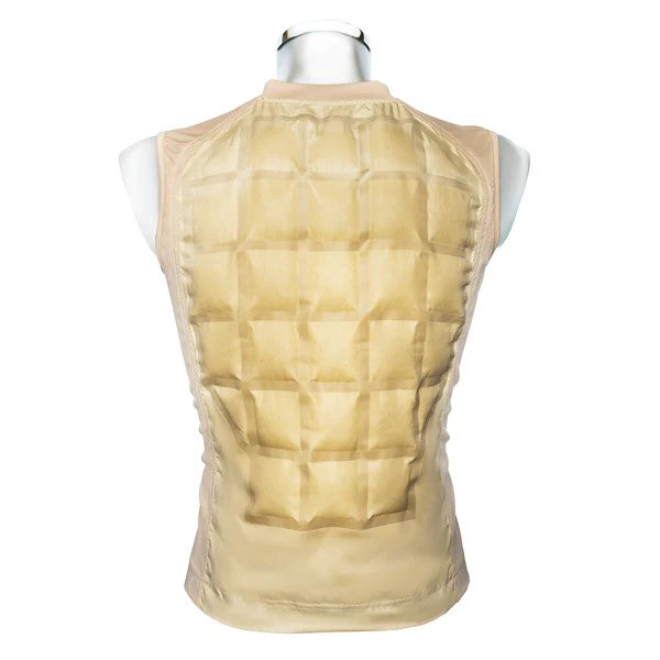 Gilet rafraîchissant hydrogel beige izi bodycooling refroidissement 72h homme femme moto sport été chaleur