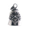 Guardian Bell Ange Biker en métal poli, ange gardien sur moto détaillé.