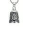 Guardian Bell Saint Benoît, clochette moto en alliage de zinc poli avec médaille gravée.