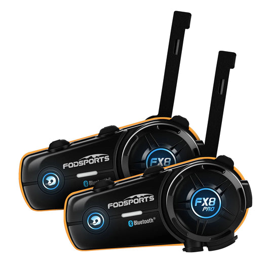 Intercom moto haut de gamme Bluetooth 5.0, étanche, portée 1000 mètres, jusqu’à 8 motards connectés, commande vocale et réduction de bruit