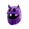 Couvre casque moto diable violet en peluche avec cornes, housse fun et originale pour casque intégral, style démoniaque et rebelle