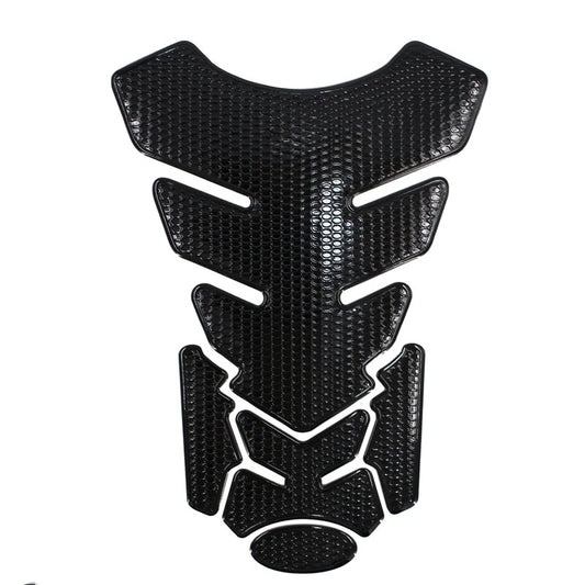 Protège réservoir moto Skull Rider noir en PVC, motif hexagonal en relief, adhésif 3M.
