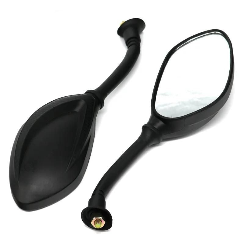 Paire de rétroviseurs moto noir universels avec bras souple pour scooters et motos